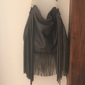 Leather fringe purse